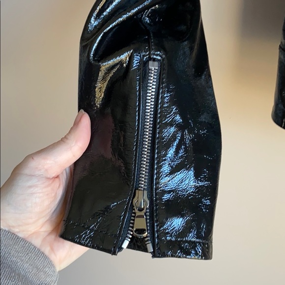 NWT FRAME Patent Leather Moto Jacket SZ XS - Picture 11 of 11